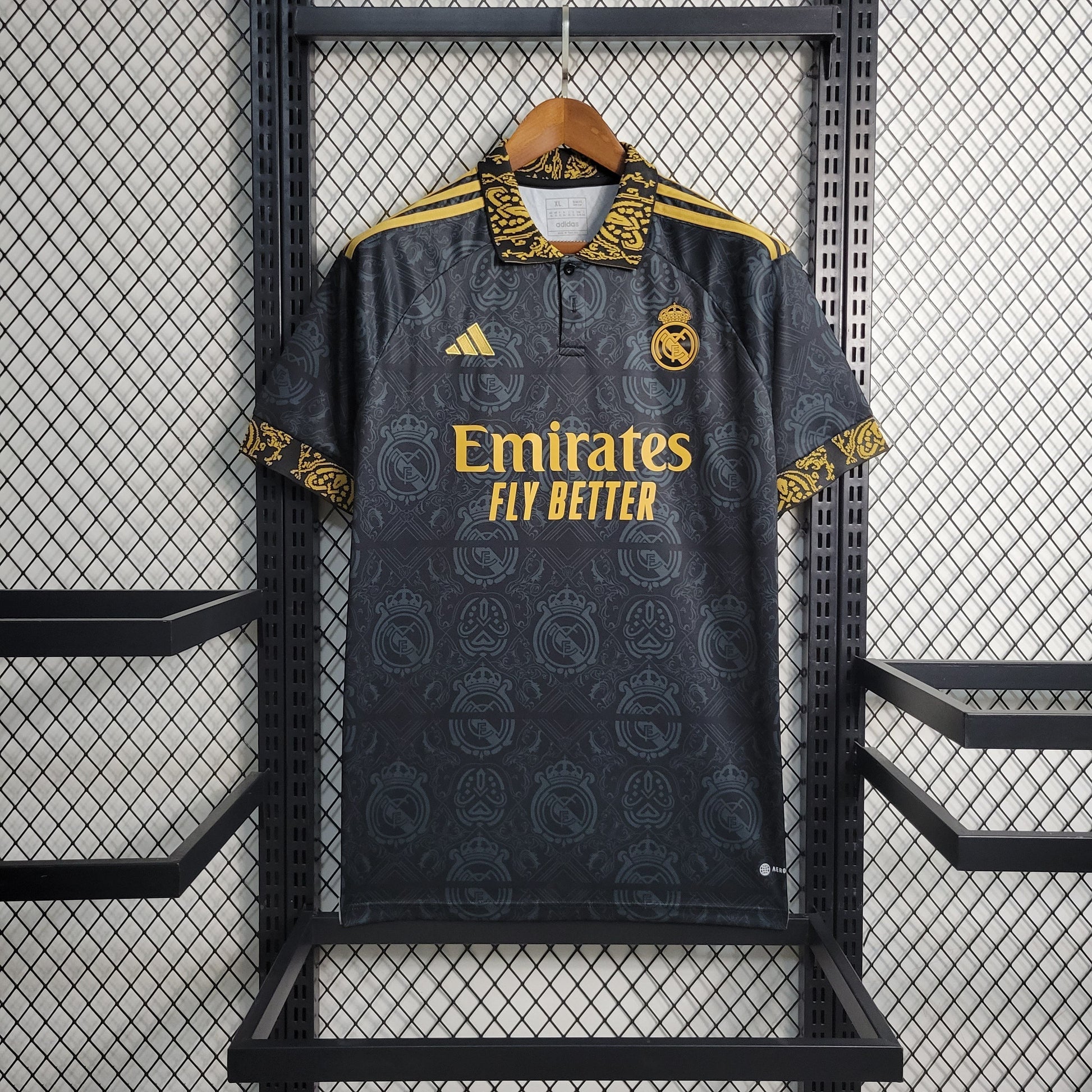 23/24 Real Madrid Black x Gold Special Edition Jersey | Football Jersey Central