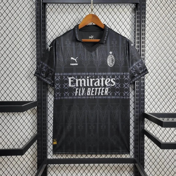 23/24 AC Milan X PLEASURES Black Fourth Jersey | Football Jersey Central