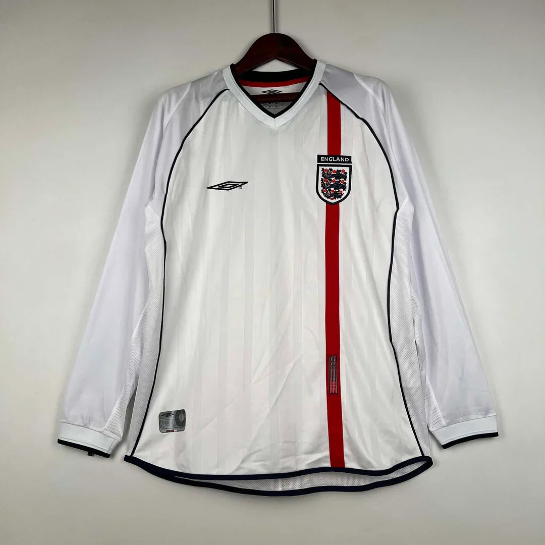 2002 Retro England Home Jersey Long Sleeve | Football Jersey Central