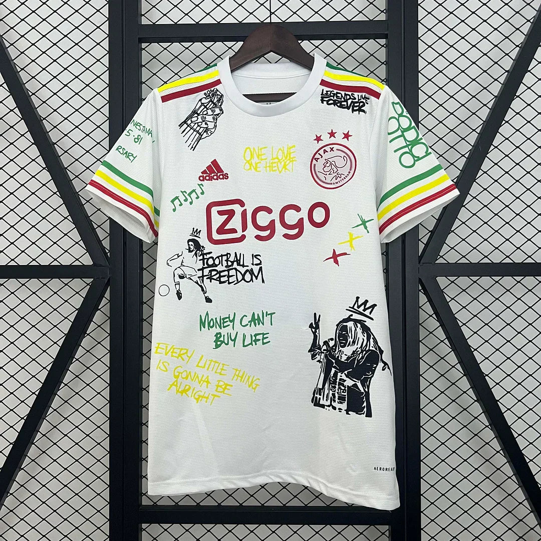 Ajax "Bob Marley" White Limited Jersey | Football Jersey Central